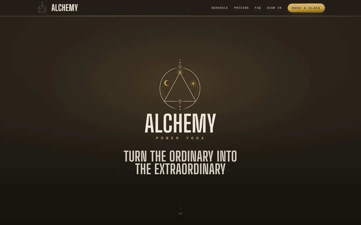 Alchemy Power Yoga website