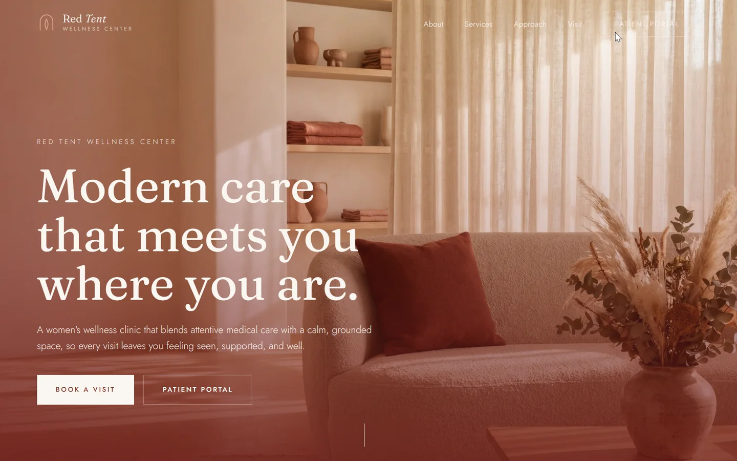 Red Tent Wellness Center website