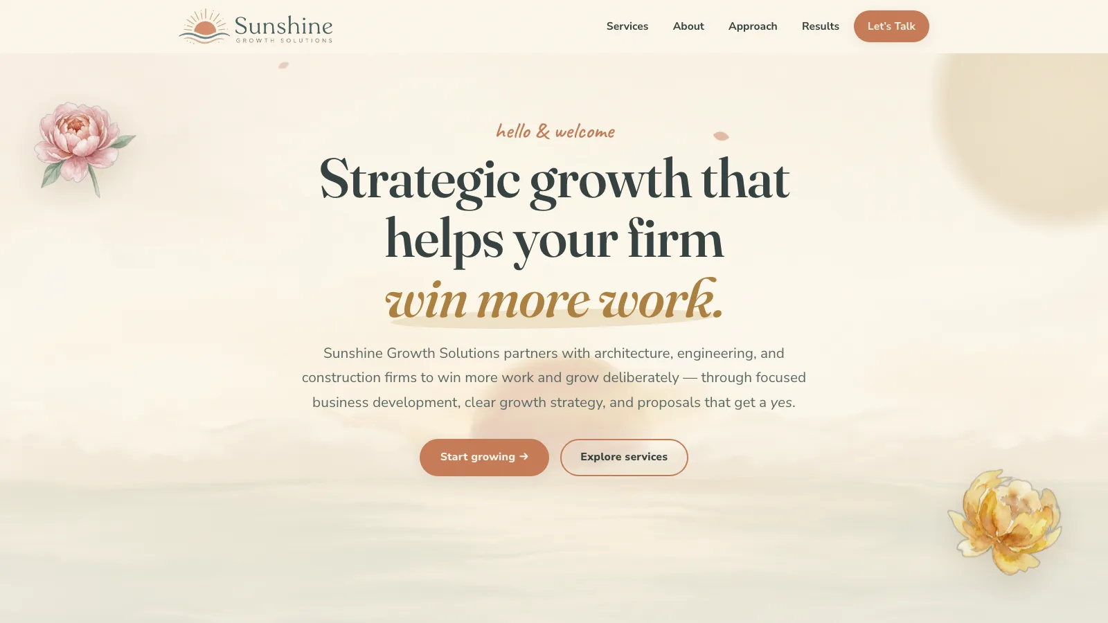 Sunshine Growth Solutions website