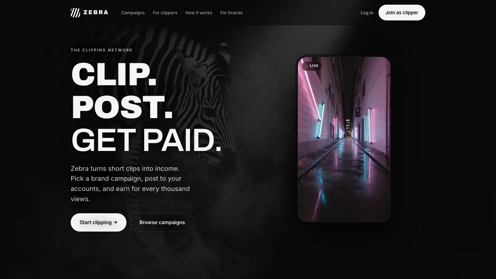 Zebra Clipping platform